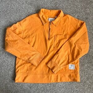 BDG Urban Outfitters Indie skater tangerine Orange half zip sweater Men's Medium
